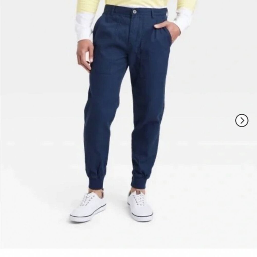 Houston White Twill Joggers Navy Blue XL NWT